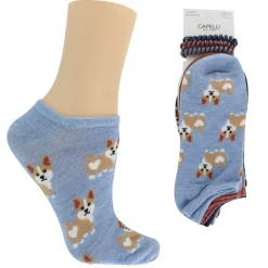 Women's Capelli Dog-Print No-Show 10 For $10