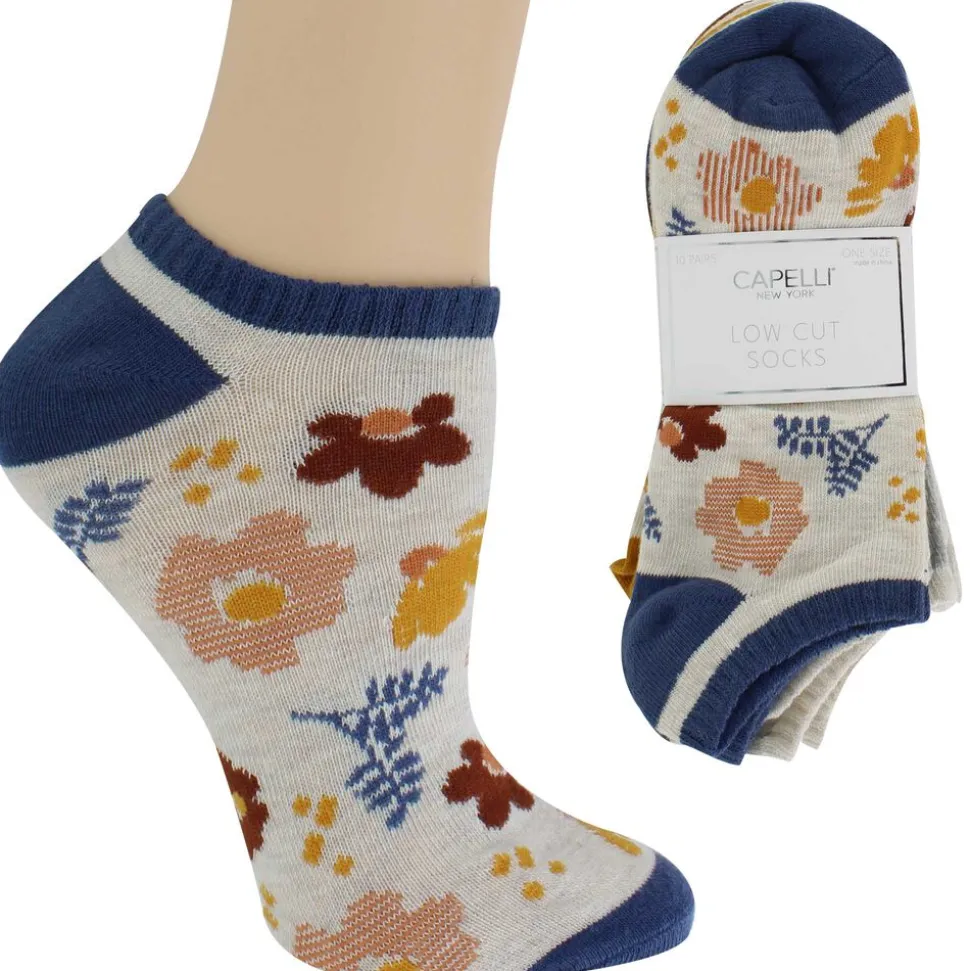 Women's Capelli Retro Floral Low-Cut 10 For $10