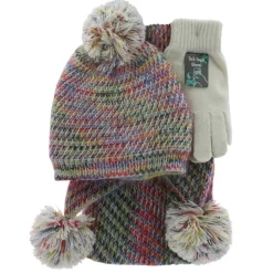 Women's Couture Gems Rainbow Scarf 3-Piece Set