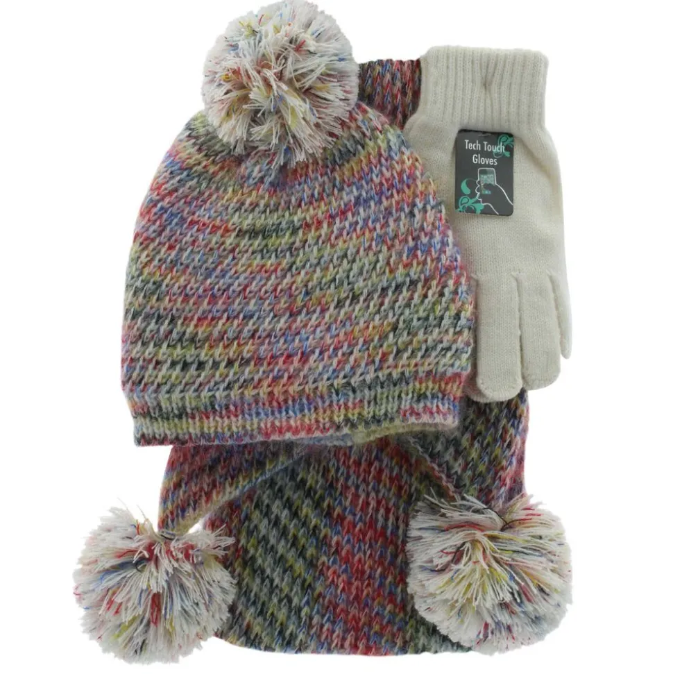 Women's Couture Gems Rainbow Scarf 3-Piece Set