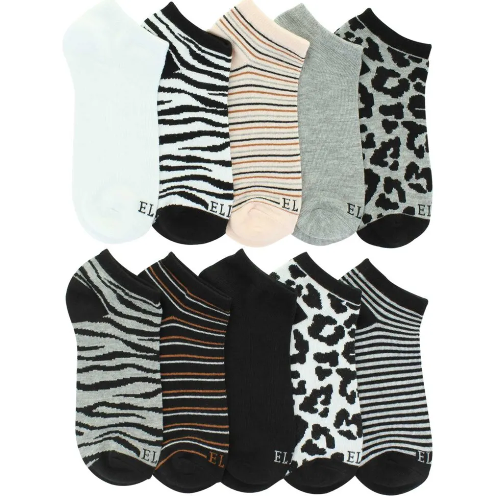 Women's Elle Animal-Print No-Show 10 For $10