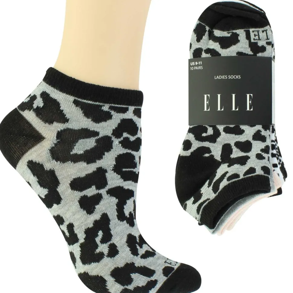 Women's Elle Animal-Print No-Show 10 For $10