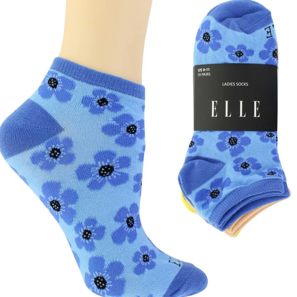 Women's Elle Floral-Print No-Show 10 For $10