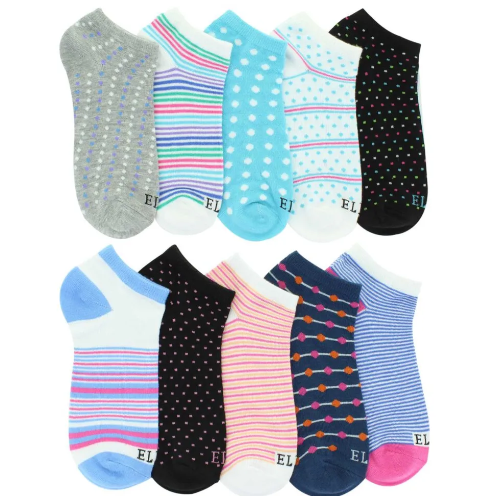 Women's Elle Polka-Dot No-Show 10 For $10
