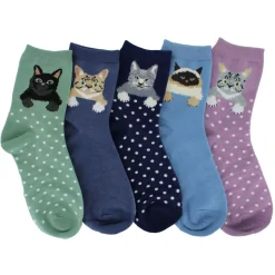 Women's ET/TU Kitty Cat Short Crews 5-Pair Pack