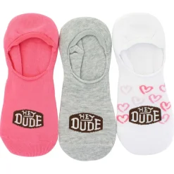 Women's HEYDUDE Hearts No-Show 3-Pair Pack