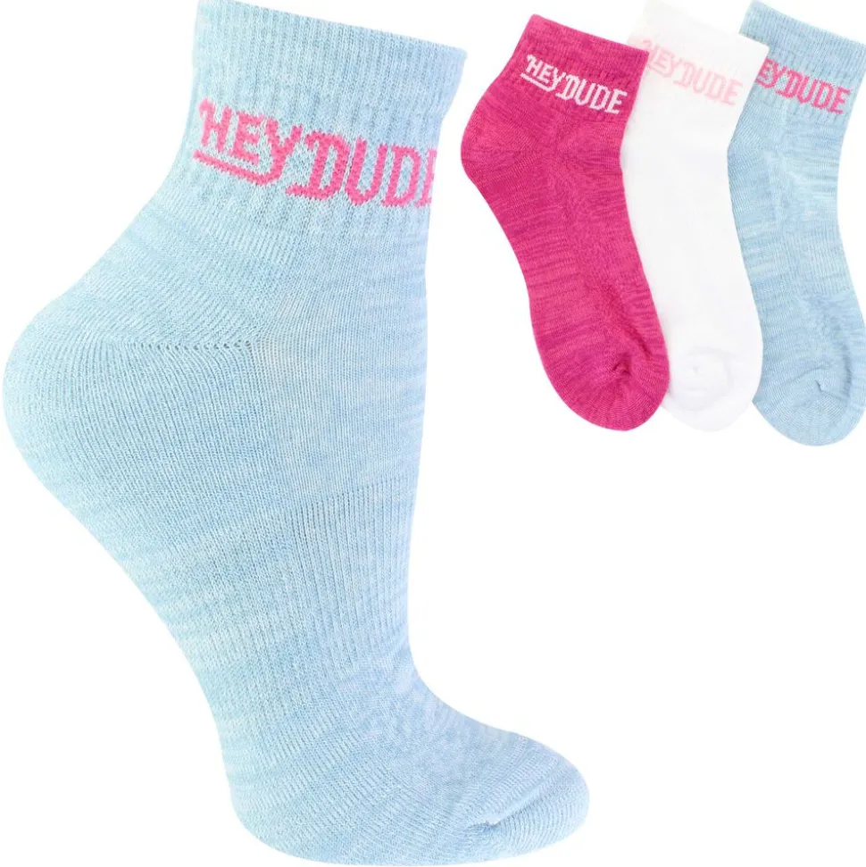 Women's HEYDUDE Solid Quarter Sock 3-Pair Pack