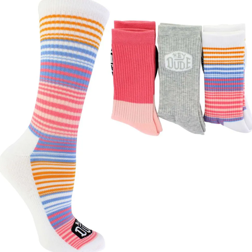 Women's HEYDUDE Striped Crew 3-Pair Pack