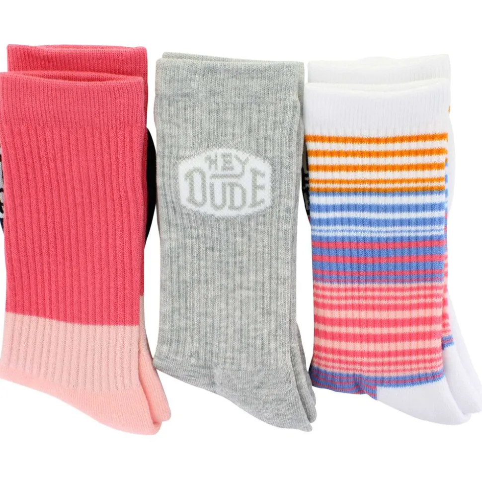Women's HEYDUDE Striped Crew 3-Pair Pack
