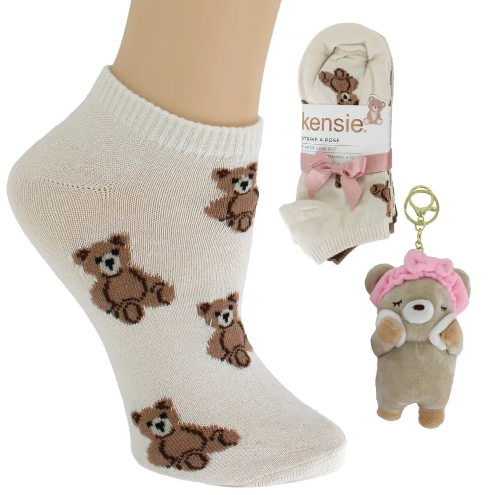 Women's Kensie Teddy Bear Low-Cut 6-Pair Pack