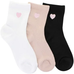 Women's Lemon Heart Powder-Soft Quarter 3 Pairs