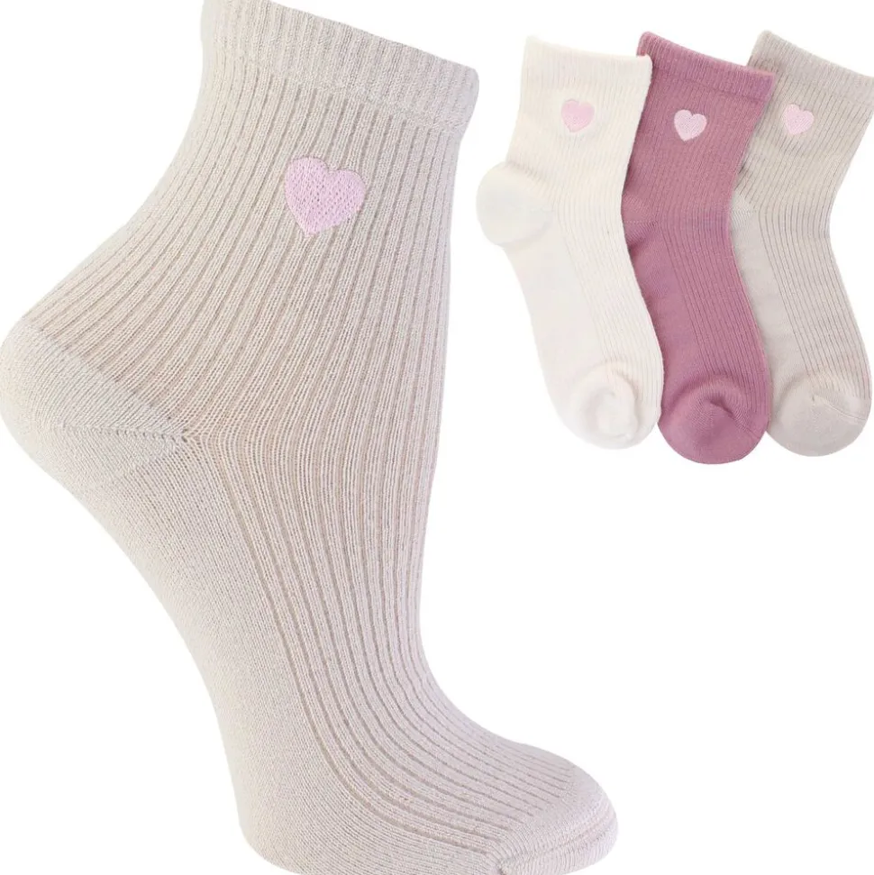 Women's Lemon Heart Powder-Soft Quarter 3 Pairs