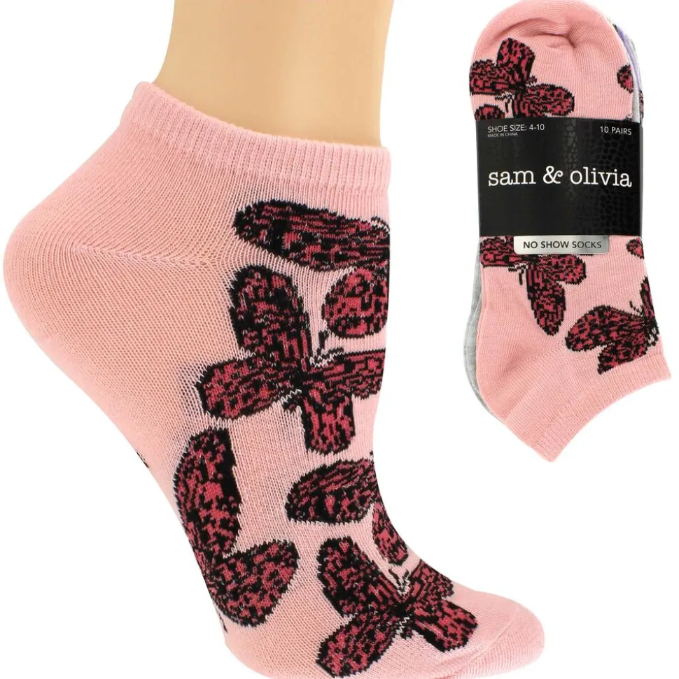 Women's Sam & Olivia Butterfly No-Show 10 for $10